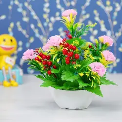 Artificial Carnation Flower Basket