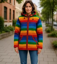 Multi Color Woolen Hoodie